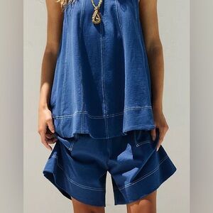 FREE PEOPLE Beach  Strada Shorts ONLY!!! Size Small Color Dark Denim Blue NWOT